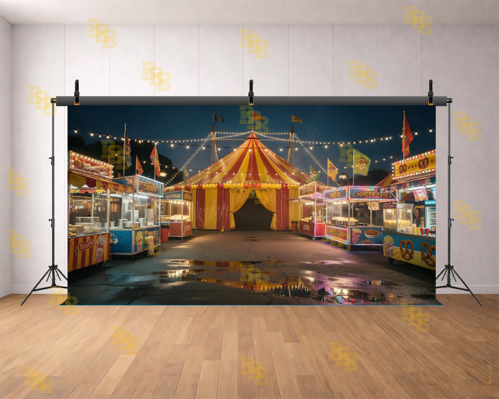 CARNIVAL CIRCUS NIGHT FAIR SETUP BACKDROP FOR EVENT & PORTRAIT PHOTOGRAPHY