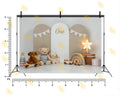 NEUTRAL BABY FIRST BIRTHDAY MINIMAL TEDDY TOY SETUP BACKDROP USING KIDS PHOTOGRAPHY
