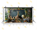 JUNGLE ANIMAL CLASSROOM THEME BACKDROP FOR KIDS & SCHOOL PHOTOGRAPHY