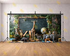 JUNGLE ANIMAL CLASSROOM THEME BACKDROP FOR KIDS & SCHOOL PHOTOGRAPHY
