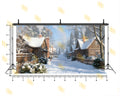 SNOWY WINTER VILLAGE STREET BACKDROP FOR CHRISTMAS & FAMILY PHOTOGRAPHY