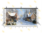 SNOWY WINTER VILLAGE STREET BACKDROP FOR CHRISTMAS & FAMILY PHOTOGRAPHY