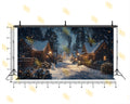 MAGICAL CHRISTMAS NIGHT SNOW VILLAGE BACKDROP FOR FESTIVE & FAMILY PHOTOGRAPHY