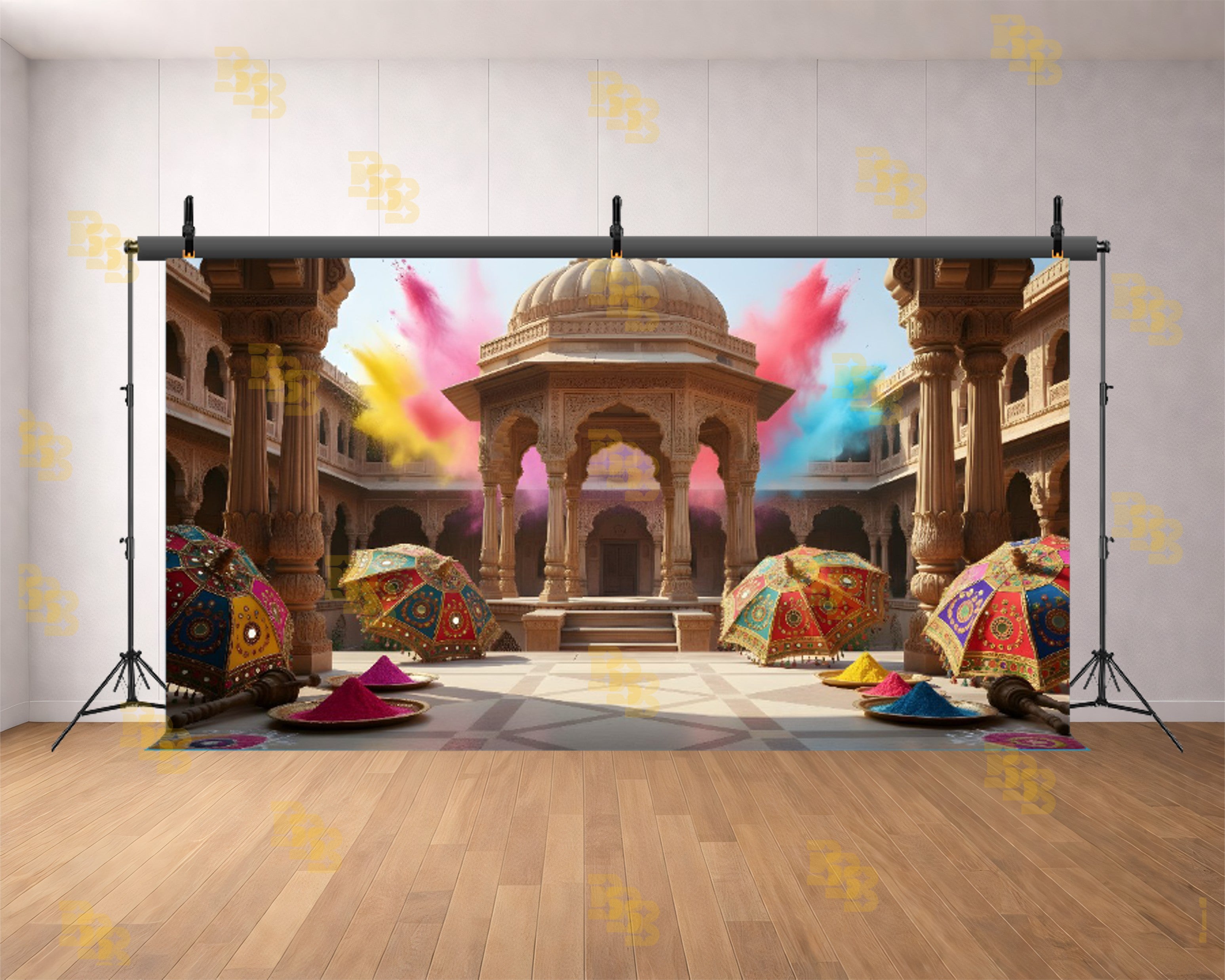ROYAL HOLI PALACE COURTYARD BACKDROP FOR CULTURAL & FESTIVE PHOTOGRAPHY