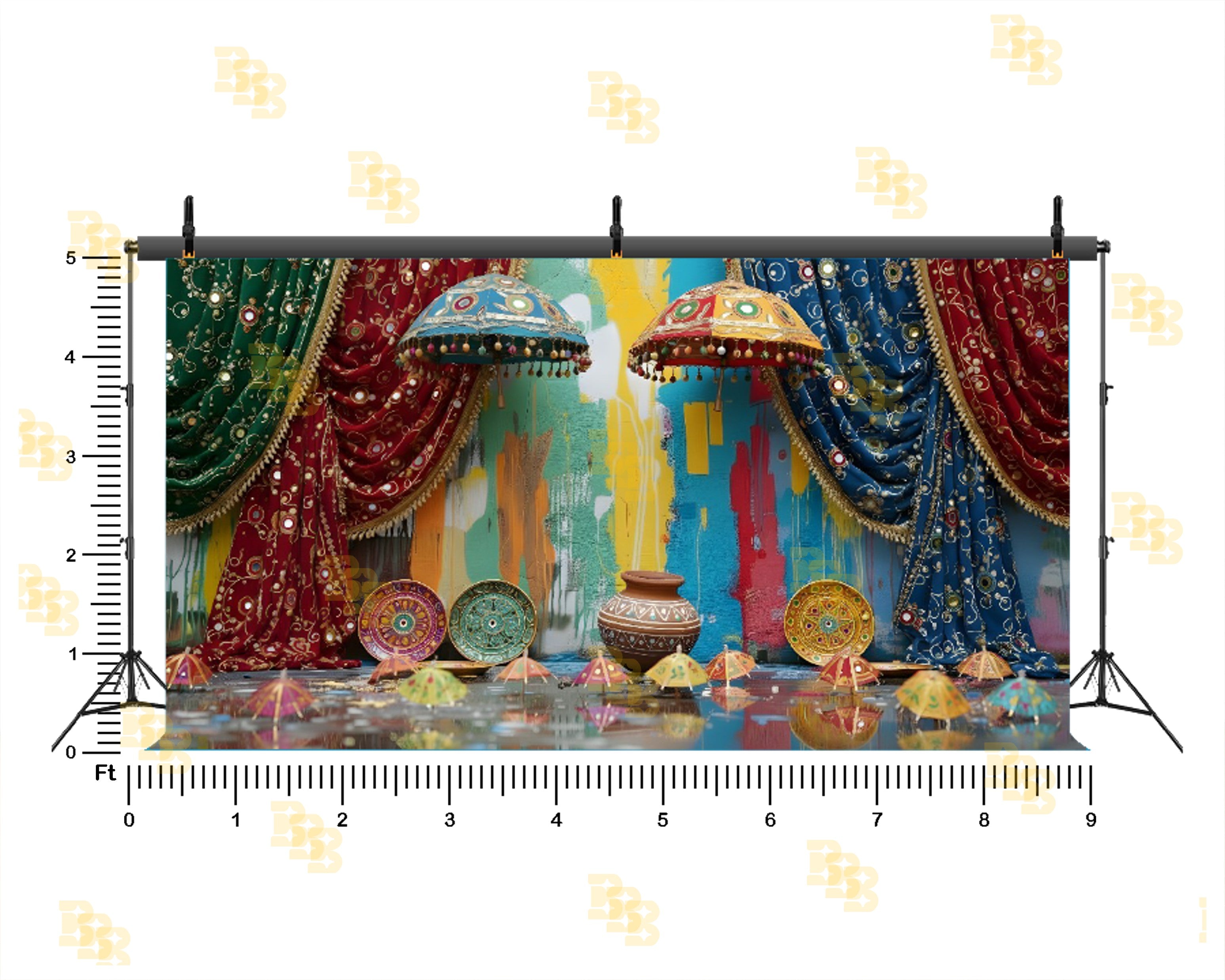 VIBRANT RAJASTHANI HOLI DECOR BACKDROP FOR TRADITIONAL & FESTIVE PHOTOGRAPHY