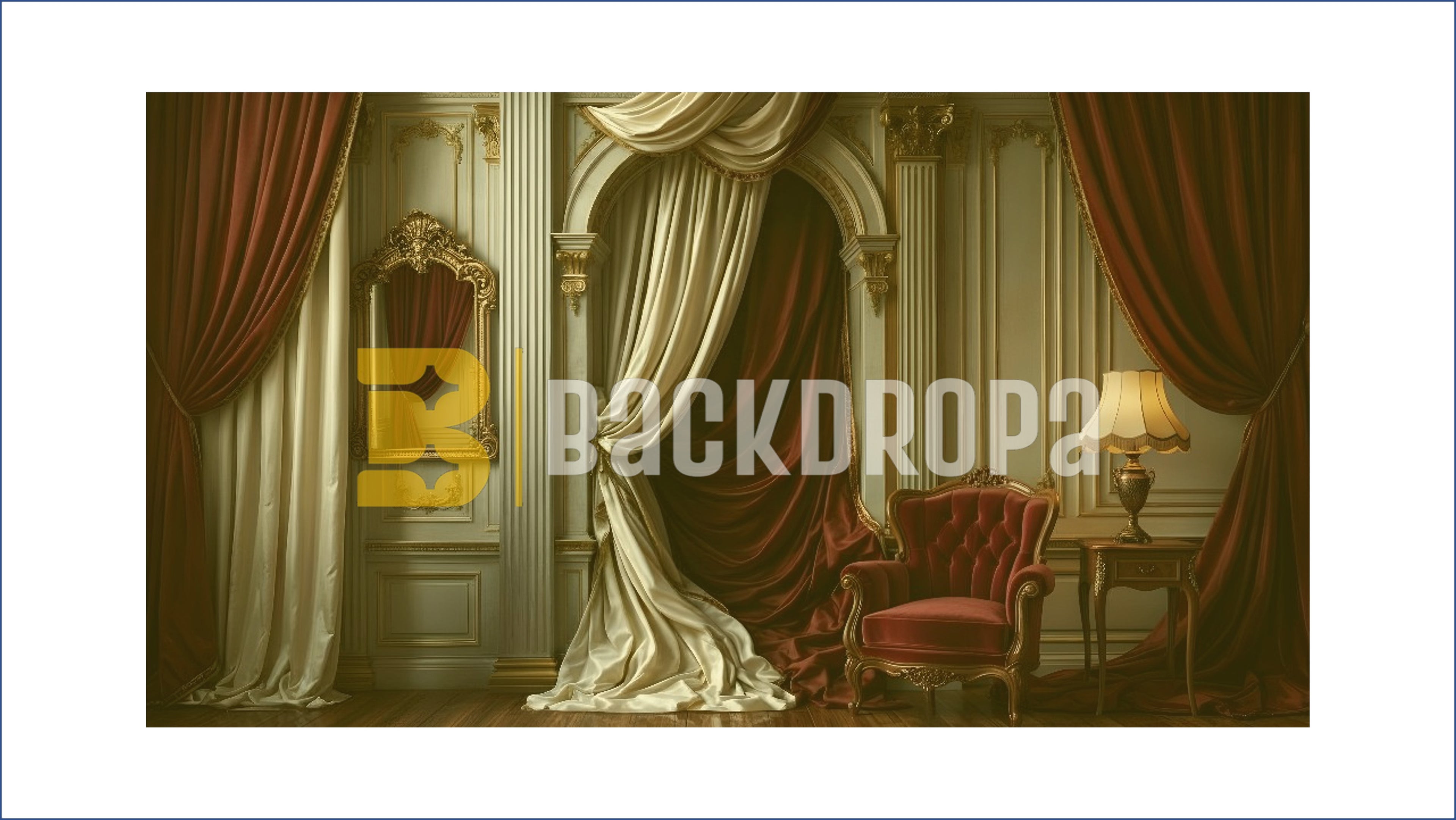 ROYAL VINTAGE CURTAIN PALACE SETUP BACKDROP FOR BOUTIQUE & FASHION PHOTOGRAPHY