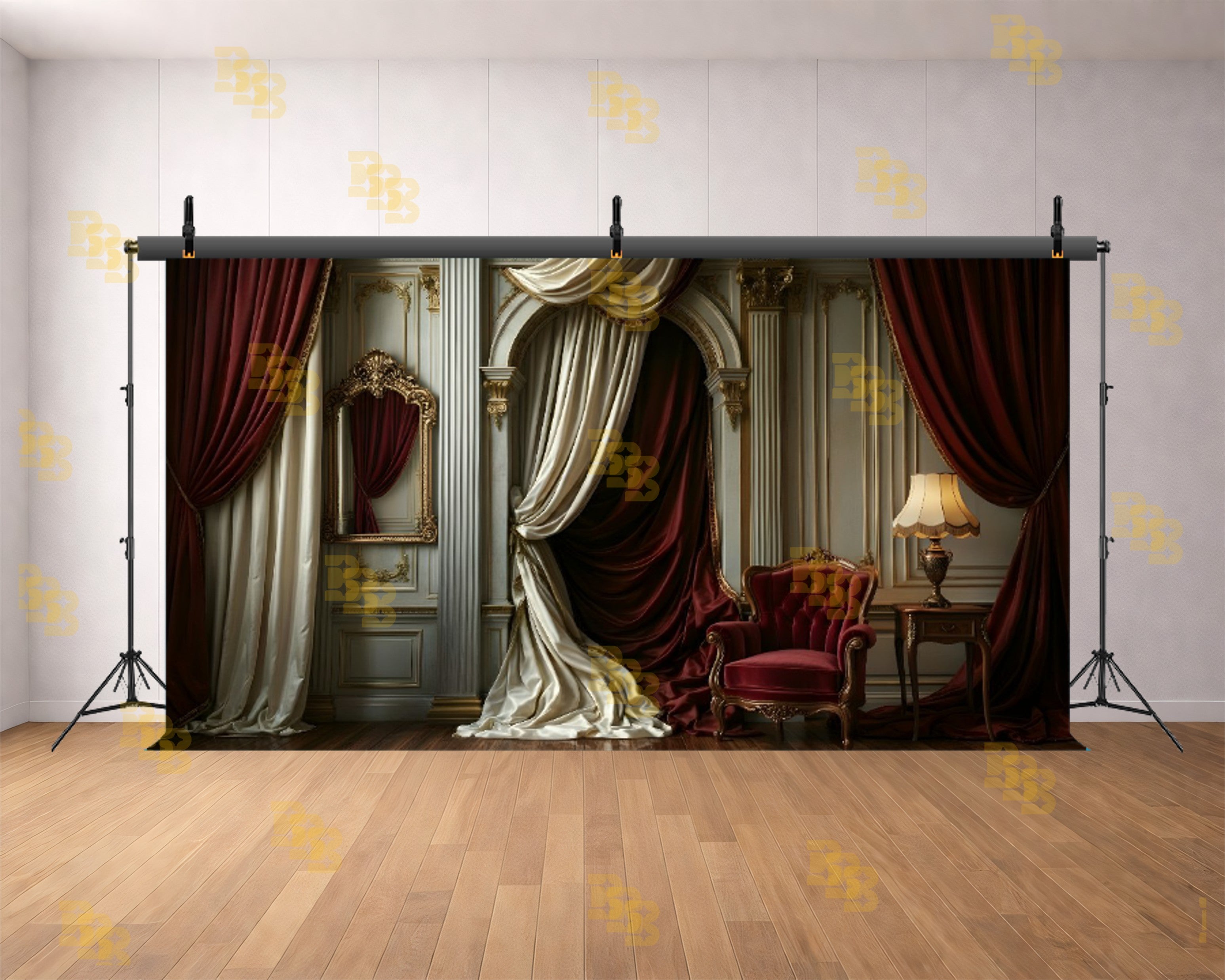 ROYAL VINTAGE CURTAIN PALACE SETUP BACKDROP FOR BOUTIQUE & FASHION PHOTOGRAPHY