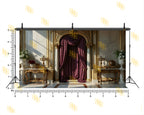 LUXURY ROYAL MARBLE HALL CURTAIN BACKDROP FOR BOUTIQUE & FASHION PHOTOGRAPHY
