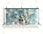 CUTE PANDA BALLOON SKY THEME BACKDROP FOR BABY & KIDS PHOTOGRAPHY