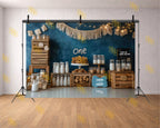 RUSTIC COOKIES AND MILK BABY FIRST BIRTHDAY DESSERT TABLE THEME BACKDROP FOR BABY, KIDS & CAKE SMASH PHOTOGRAPHY