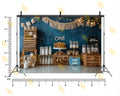 RUSTIC COOKIES AND MILK BABY FIRST BIRTHDAY DESSERT TABLE THEME BACKDROP FOR BABY, KIDS & CAKE SMASH PHOTOGRAPHY