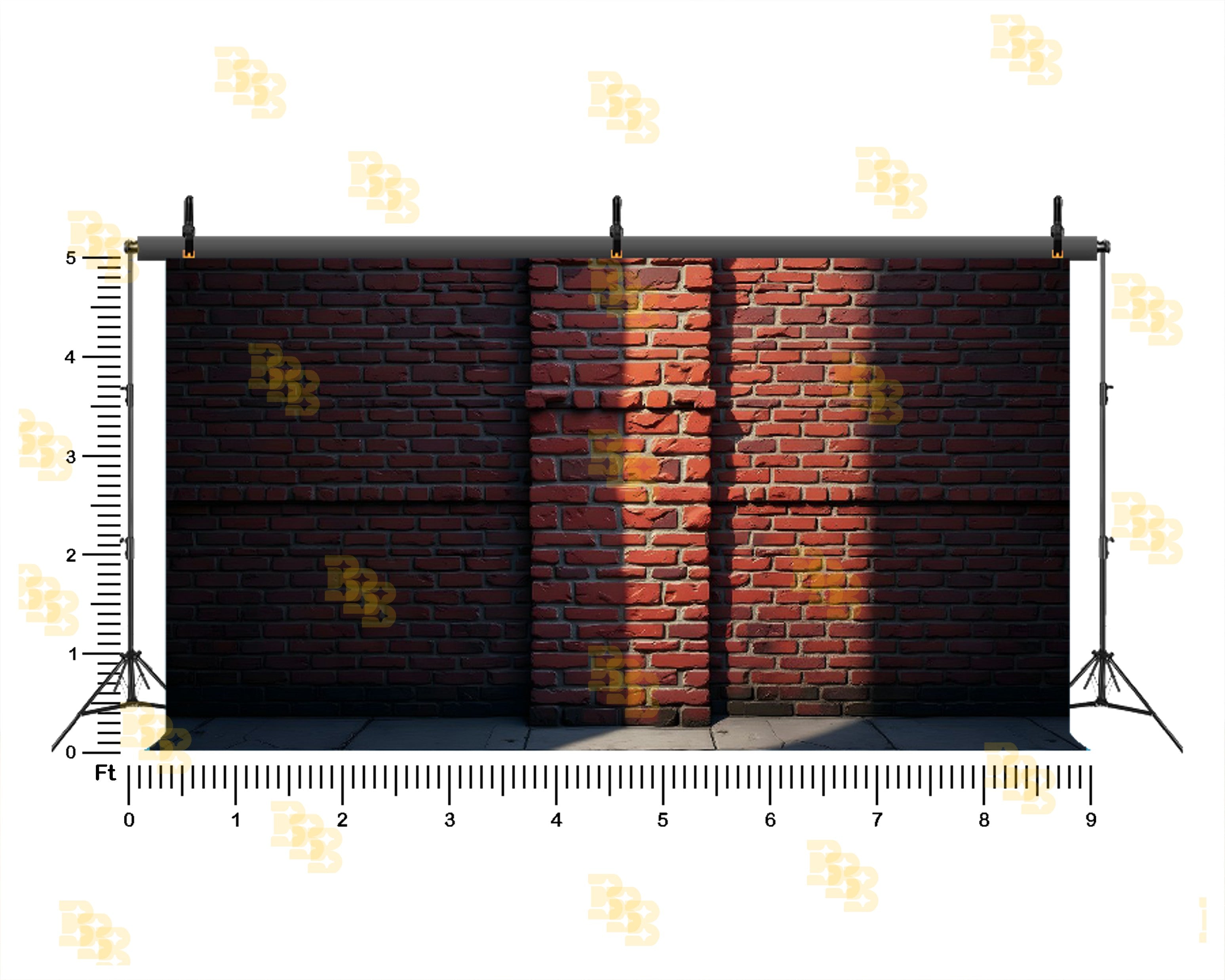 URBAN BRICK WALL SPOTLIGHT BACKDROP FOR FASHION & PORTRAIT PHOTOGRAPHY