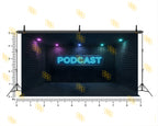 MODERN PODCAST STUDIO NEON SETUP BACKDROP FOR CONTENT & PORTRAIT PHOTOGRAPHY