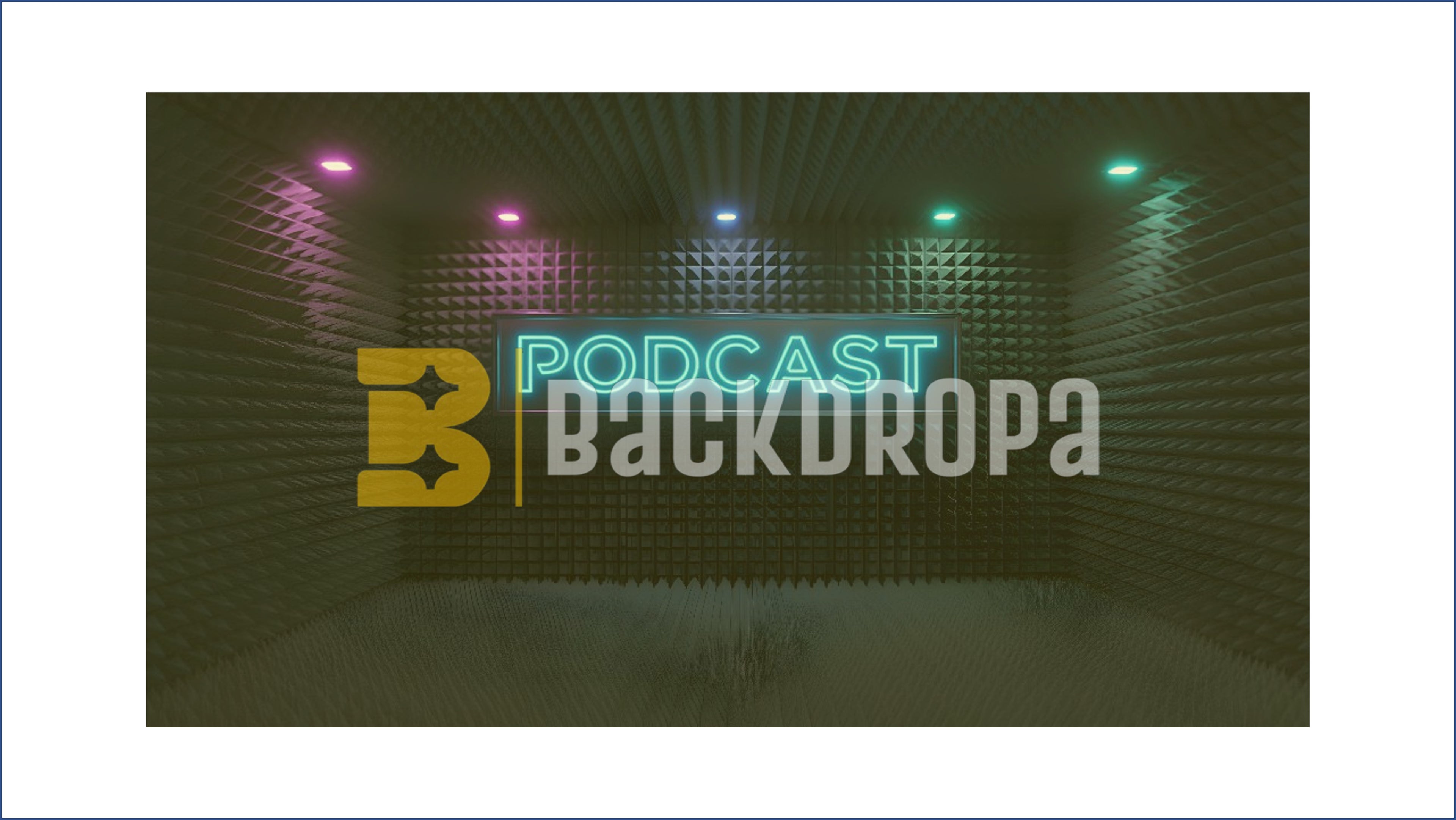 MODERN PODCAST STUDIO NEON SETUP BACKDROP FOR CONTENT & PORTRAIT PHOTOGRAPHY