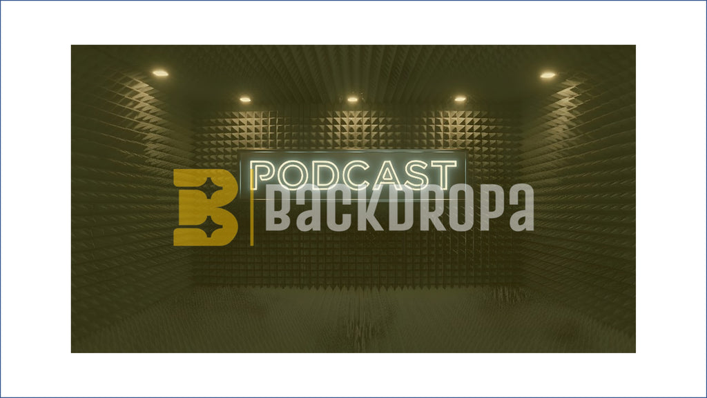 PROFESSIONAL PODCAST STUDIO BLACK ACOUSTIC BACKDROP FOR CONTENT & VIDEO PHOTOGRAPHY