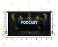 PROFESSIONAL PODCAST STUDIO BLACK ACOUSTIC BACKDROP FOR CONTENT & VIDEO PHOTOGRAPHY