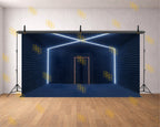 FUTURISTIC NEON ACOUSTIC STUDIO ROOM BACKDROP FOR CONTENT & FASHION PHOTOGRAPHY