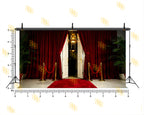 LUXURY RED CURTAIN ENTRANCE BACKDROP FOR BOUTIQUE & SALON PHOTOGRAPHY