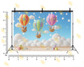 CUTE HOT AIR BALLOON ABC 123 KIDS LEARNING THEME BACKDROP FOR KIDS, BABY & PRESCHOOL PHOTOGRAPHY