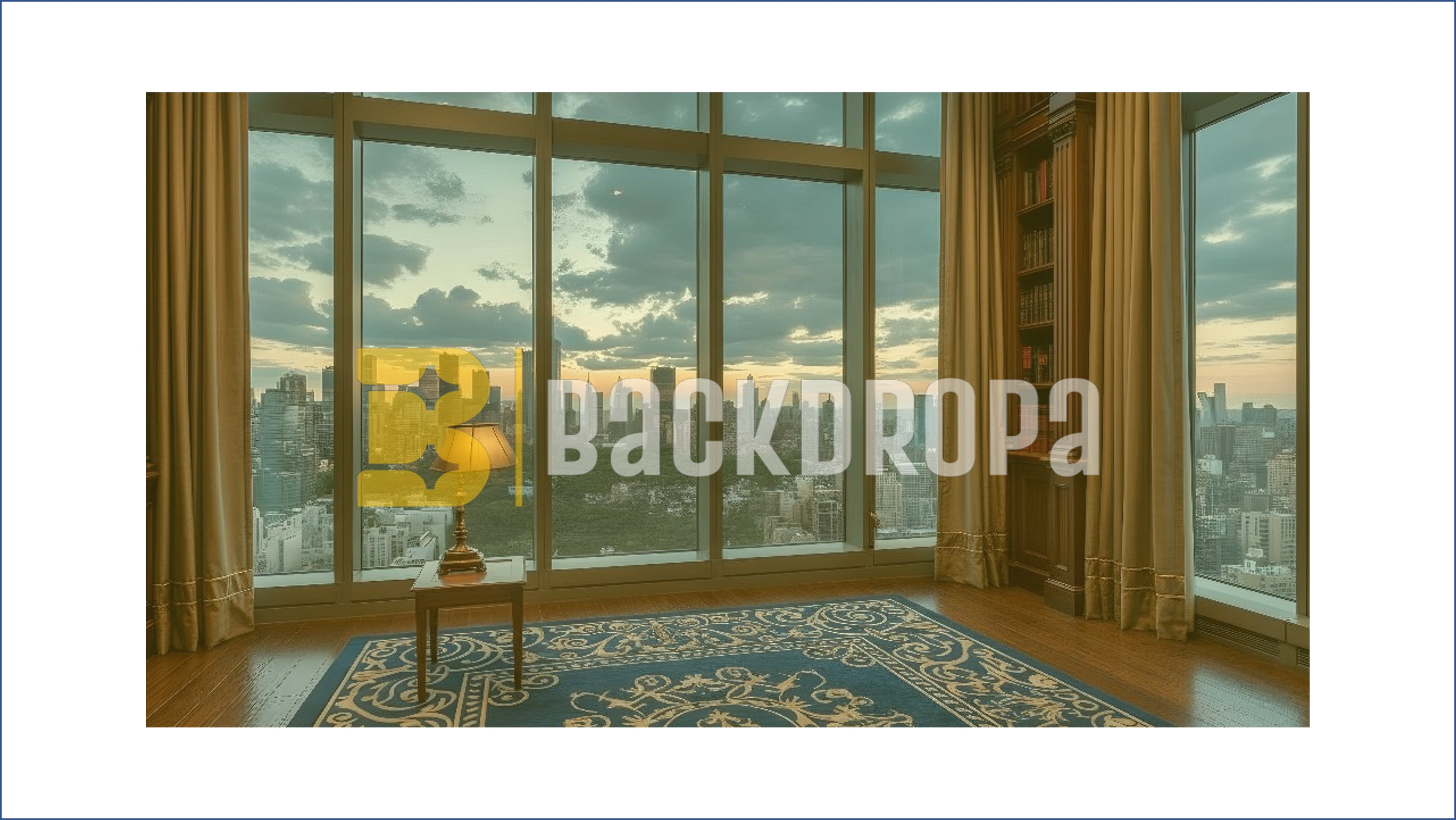 LUXURY WINDOW CITY VIEW STUDIO SETUP BACKDROP FOR CONTENT CREATORS