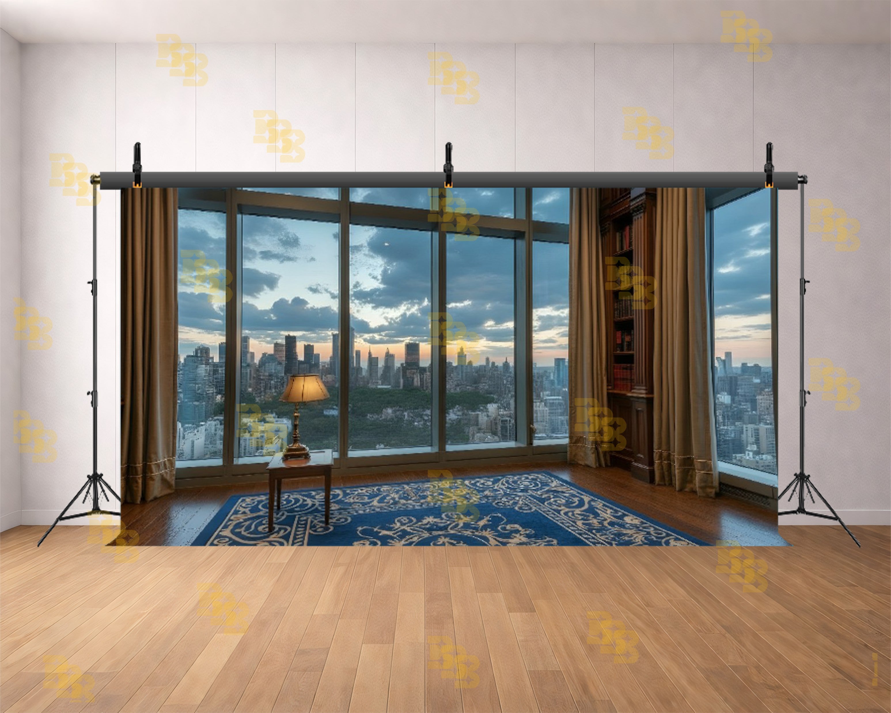 LUXURY WINDOW CITY VIEW STUDIO SETUP BACKDROP FOR CONTENT CREATORS