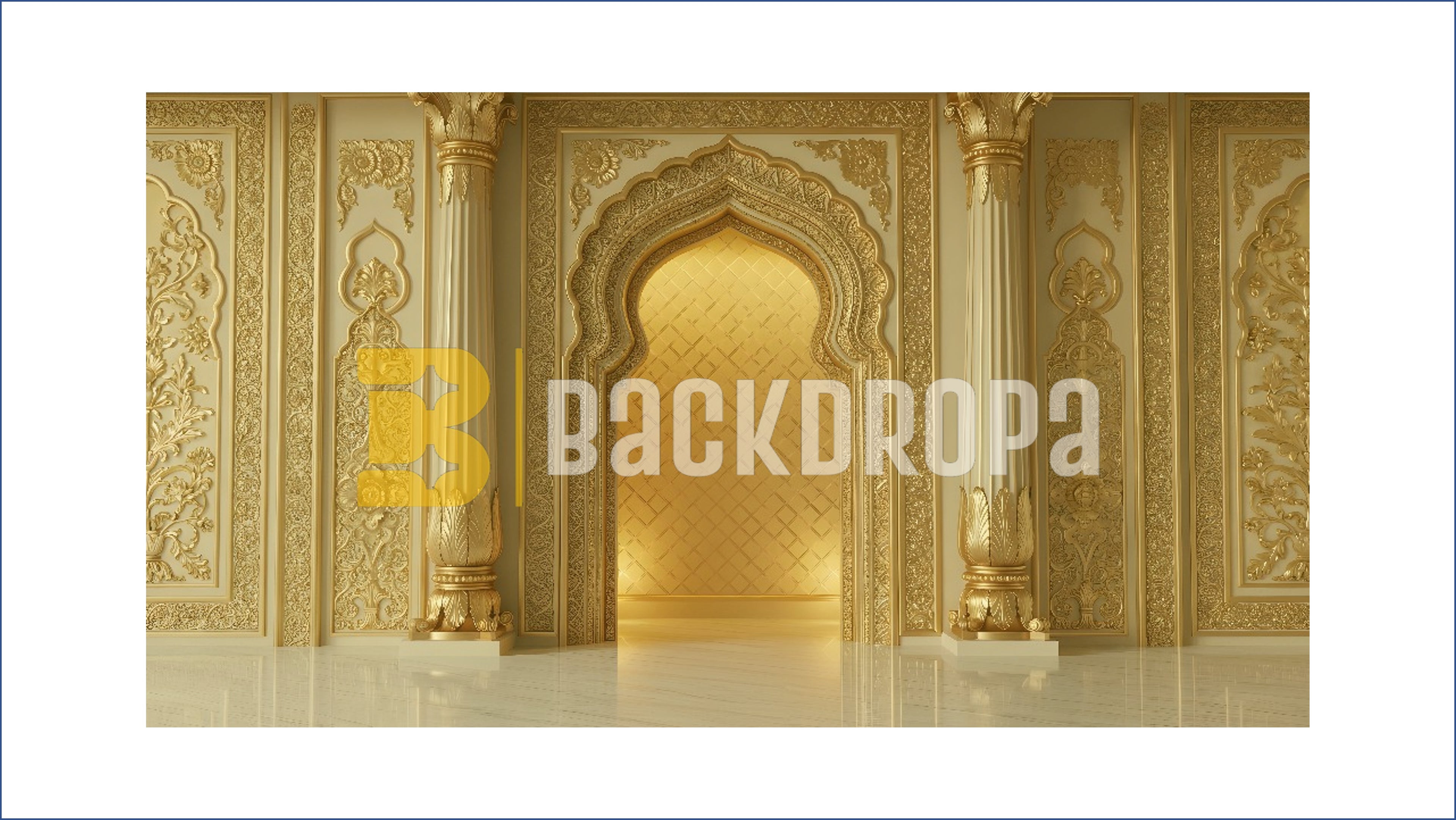 GRAND GOLDEN ARCH PALACE BACKDROP FOR BOUTIQUE & WEDDING PHOTOGRAPHY
