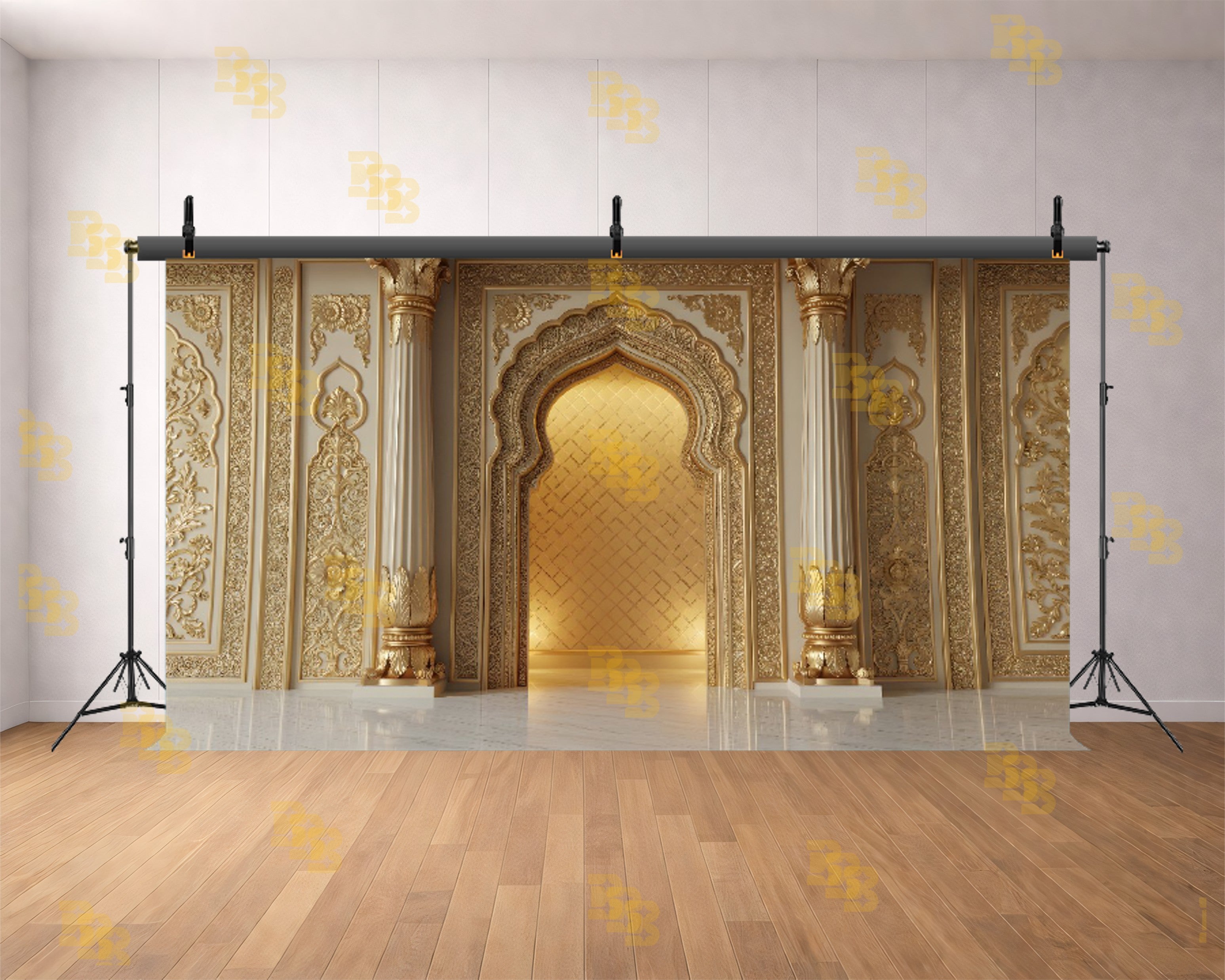 GRAND GOLDEN ARCH PALACE BACKDROP FOR BOUTIQUE & WEDDING PHOTOGRAPHY