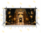 ROYAL PALACE ENTRANCE WITH CHANDELIER LIGHTING BACKDROP FOR WEDDING & PORTRAIT PHOTOGRAPHY