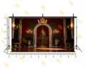 ROYAL RED CURTAIN PALACE DOOR WITH CHANDELIER BACKDROP FOR BOUTIQUE & MAKUP ARTIST PHOTOGRAPHY
