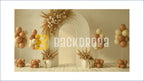 BOHO ARCH DECOR WITH BALLOONS AND FLORAL ARRANGEMENT BACKDROP FOR BIRTHDAY & BABY SHOWER PHOTOGRAPHY