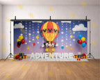 MICKEY MOUSE HOT AIR BALLOON ADVENTURE THEME BACKDROP FOR KIDS BIRTHDAY PHOTOGRAPHY