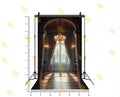 LUXURY ARCHWAY WINDOW WITH CHANDELIER AND CURTAINS BACKDROP FOR BOUTIQUE & MODELING PHOTOGRAPHY