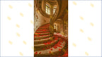 ROYAL SPIRAL STAIRCASE WITH ROSE PETALS PALACE INTERIOR BACKDROP FOR WEDDING & PORTRAIT PHOTOGRAPHY