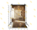 ROYAL SUNLIT PALACE ROOM WITH CRYSTAL CHANDELIER BACKDROP FOR BOUTIQUE & PORTRAIT PHOTOGRAPHY