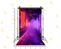 NEON BAR CORRIDOR WITH SMOKE AND LED LIGHTS BACKDROP FOR NIGHTLIFE & CREATIVE PHOTOGRAPHY