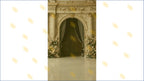 ROYAL ARCH DOOR ENTRANCE WITH FLORAL DECOR AND CURTAINS BACKDROP FOR WEDDING & PORTRAIT PHOTOGRAPHY