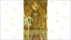 ROYAL GOLDEN PALACE ENTRANCE WITH CHANDELIER AND DRAPES BACKDROP FOR WEDDING & PORTRAIT PHOTOGRAPHY