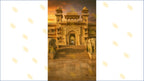 ROYAL PALACE ENTRANCE WITH ELEPHANT STATUES AND SUNSET LIGHT BACKDROP FOR WEDDING & PORTRAIT PHOTOGRAPHY