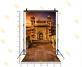 ROYAL PALACE ENTRANCE WITH ELEPHANT STATUES AND SUNSET LIGHT BACKDROP FOR WEDDING & PORTRAIT PHOTOGRAPHY