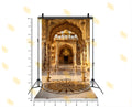 ROYAL ARCH PALACE COURTYARD WITH ORNATE PILLARS AND CHANDELIER BACKDROP FOR WEDDING & PORTRAIT PHOTOGRAPHY