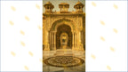 ROYAL PALACE ARCHWAY ENTRANCE WITH INTRICATE CARVINGS AND CHANDELIER BACKDROP FOR WEDDING & PORTRAIT PHOTOGRAPHY