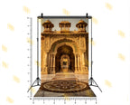 ROYAL PALACE ARCHWAY ENTRANCE WITH INTRICATE CARVINGS AND CHANDELIER BACKDROP FOR WEDDING & PORTRAIT PHOTOGRAPHY