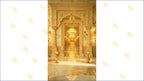 ROYAL CARVED ARCHWAY WITH CHANDELIER CORRIDOR AND FLORAL WALL BACKDROP FOR WEDDING & PORTRAIT PHOTOGRAPHY