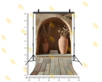 MINIMAL TERRACOTTA ARCH NICHE WITH VASE DECOR BACKDROP FOR PORTRAIT & CONTENT PHOTOGRAPHY