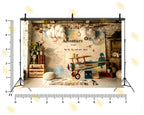 ADVENTURE MAP AIRPLANE KIDS THEME BACKDROP FOR BIRTHDAY & PHOTOGRAPHY