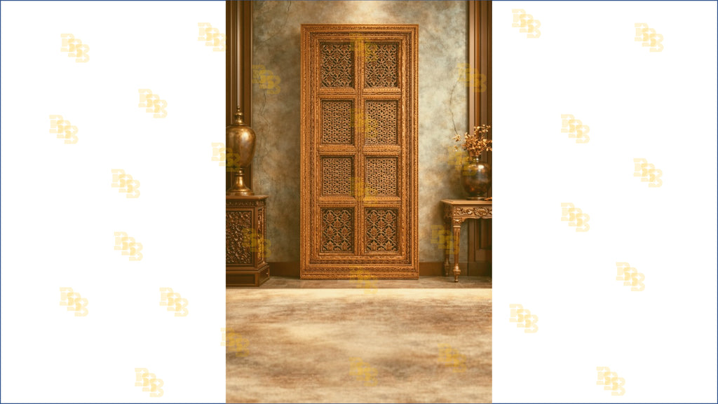ROYAL CARVED WOODEN PANEL DOOR BACKDROP FOR PORTRAIT & TRADITIONAL PHOTOGRAPHY