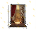 ROSE WALL DOOR WITH RED CURTAIN BACKDROP FOR PORTRAIT & REELS PHOTOGRAPHY