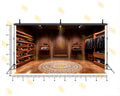 LUXURY MEN’S BOUTIQUE WITH WOODEN PANEL WALL BACKDROP FOR FASHION & PRODUCT PHOTOGRAPHY