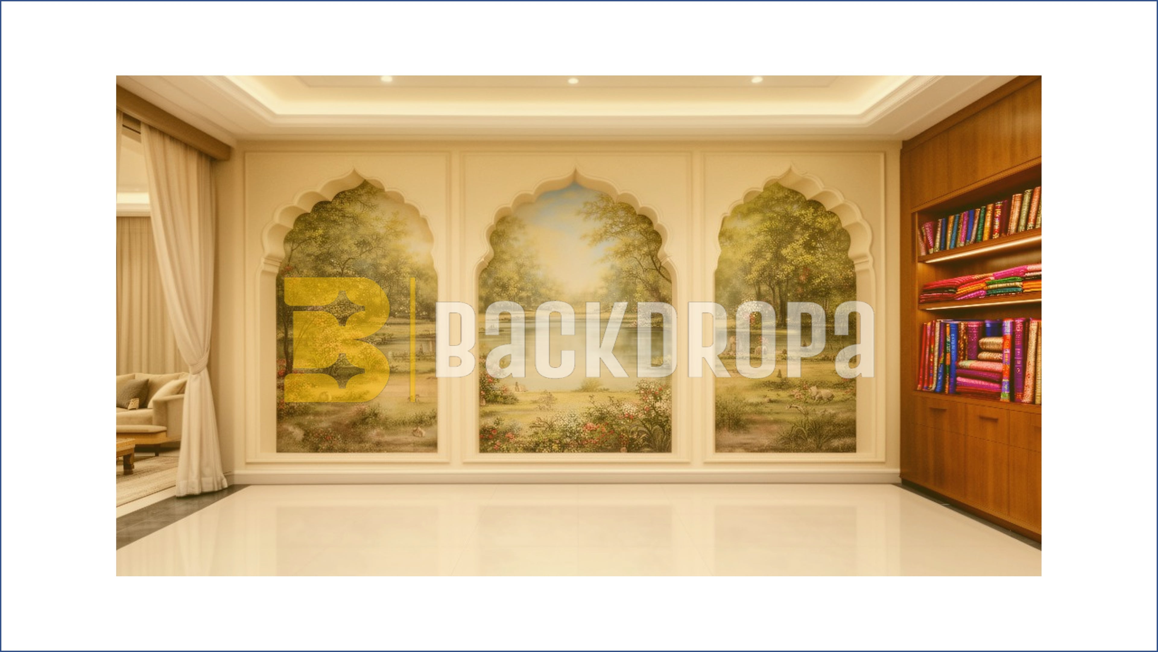 ROYAL ARCH WALL WITH NATURE PAINTING PANELS BACKDROP FOR PORTRAIT & TRADITIONAL PHOTOGRAPHY