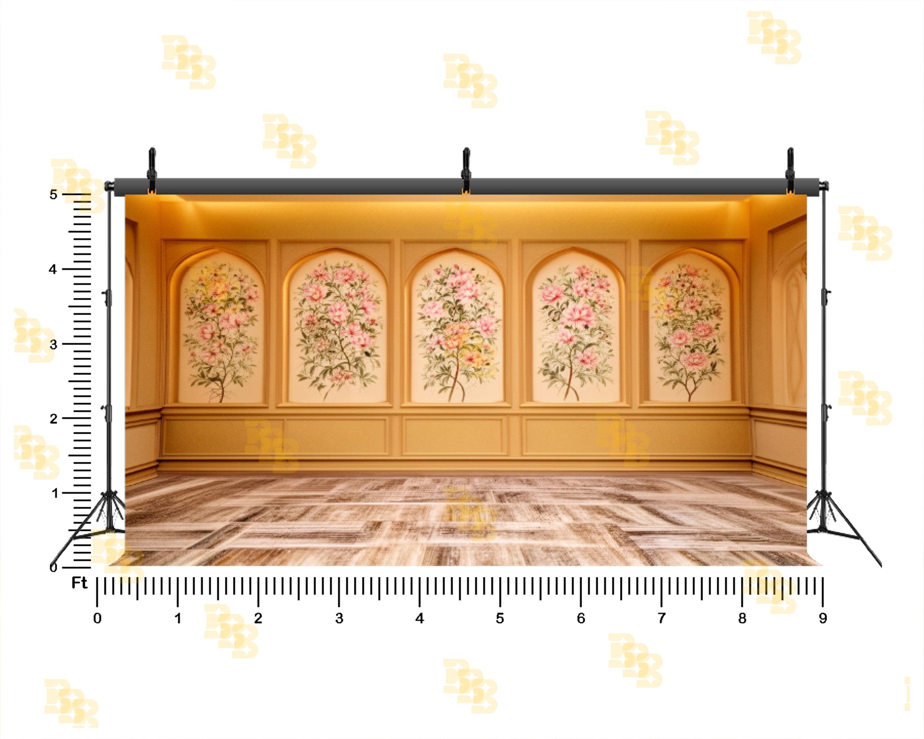 ELEGANT FLORAL ARCH WALL PANEL BACKDROP FOR PORTRAIT & EVENT PHOTOGRAPHY